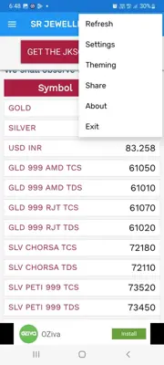 SR JEWELLERS BULLION LIVE RATE android App screenshot 0